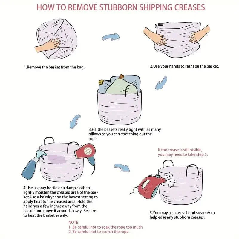 WeaveNest – Foldable Cotton Storage Basket – Stylish, Durable Versatile