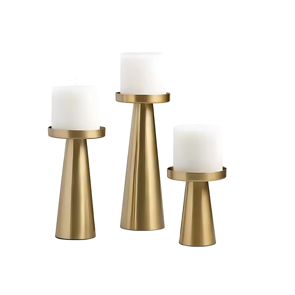 BrassLuxe – Handcrafted Candle Holder Set Elegant Home Decor