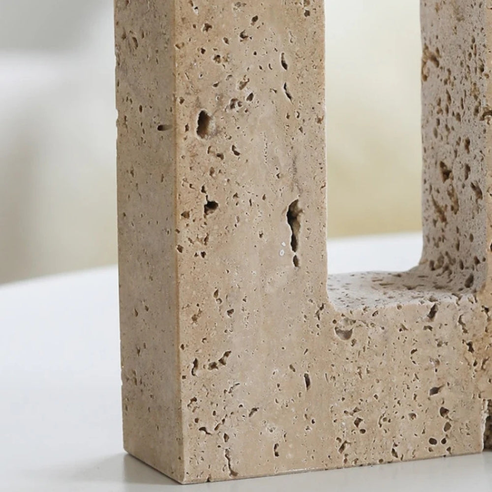 StoneForm – Dual Travertine Candle Holder Modern Sculptural Decor