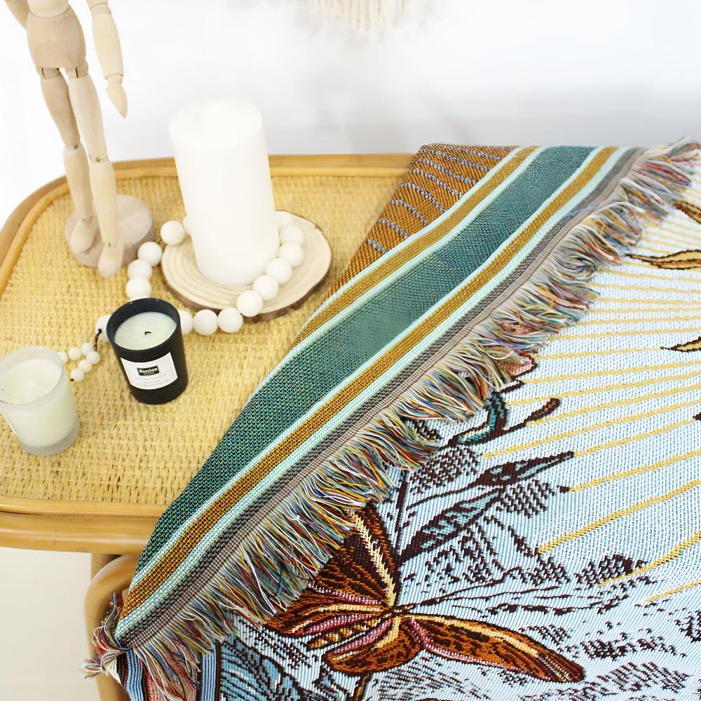 SolaraAura Blanket - Throw Blanket - Boho Style - Sun Design Comfort