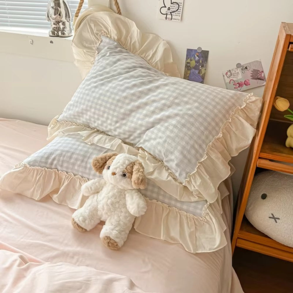 GinghamBelle – Ruffled Gingham Check Bedding Set