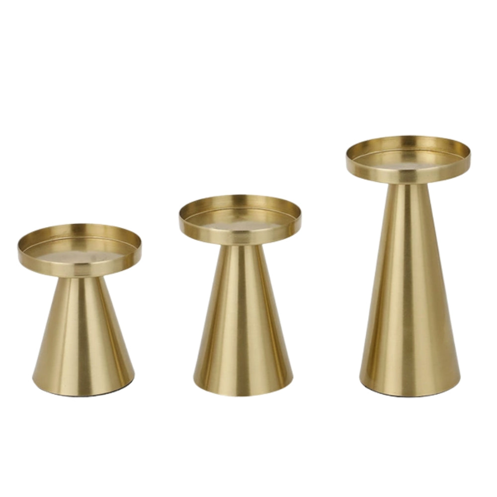 BrassLuxe – Handcrafted Candle Holder Set Elegant Home Decor