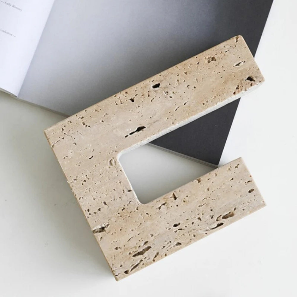 StoneForm – Dual Travertine Candle Holder Modern Sculptural Decor