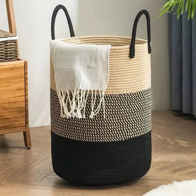 RopeHaven – Foldable Woven Rope Laundry Basket – Robust, Stylish Storage