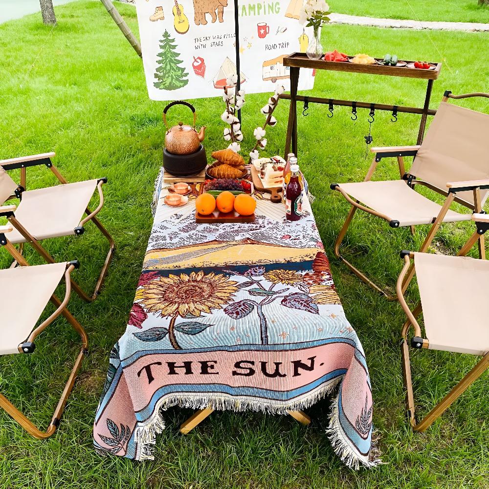 SolaraAura Blanket - Throw Blanket - Boho Style - Sun Design Comfort