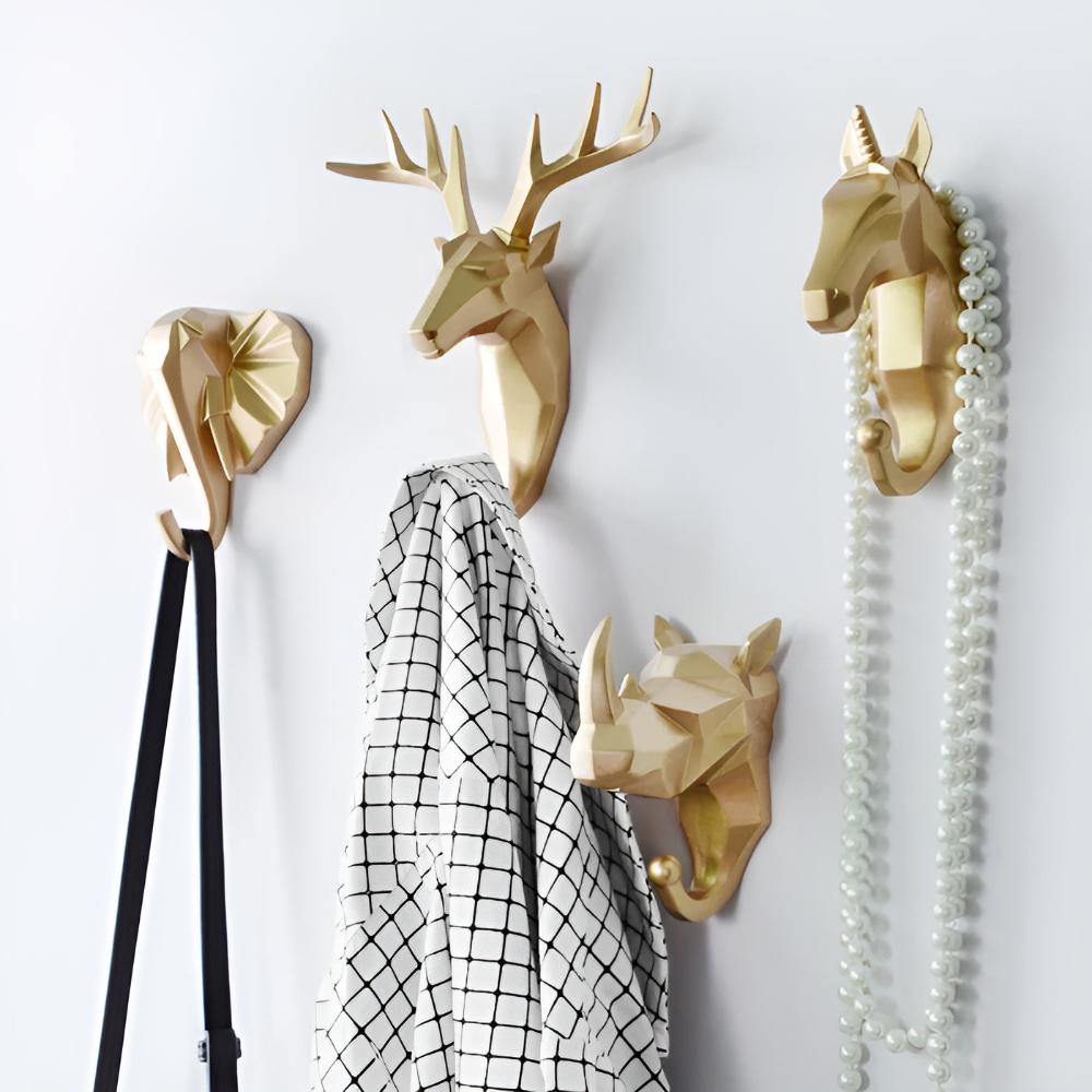 Aero Animal Head Wall Hook - Durable Resin, Whimsical Key Holder for Wall 4
