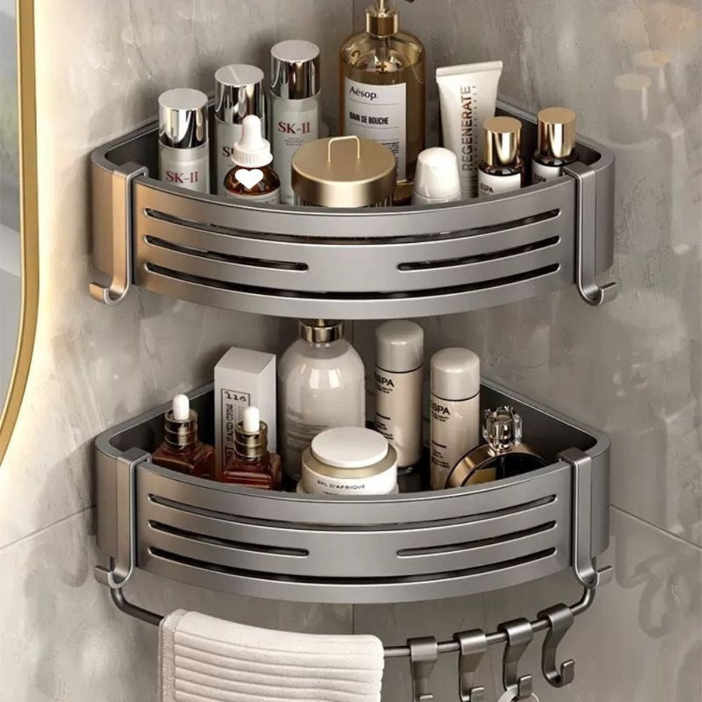 Aero Corner Shower Caddy - Rust-Resistant Aluminum, Space-Saving Design 8