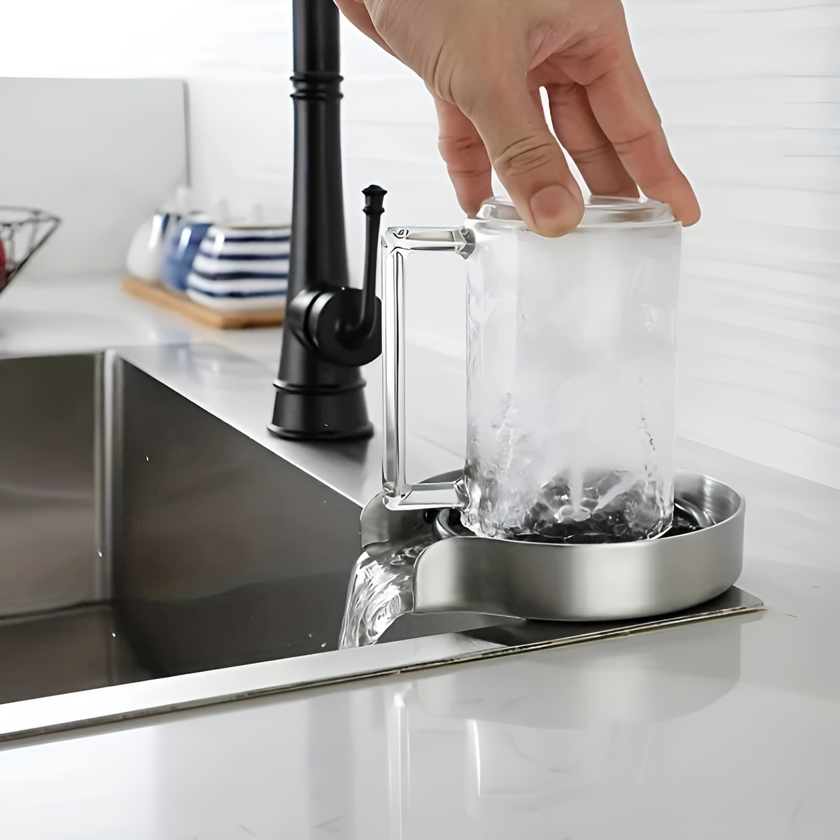 Aero Glass Rinser for Sink - Stainless Steel, High-Pressure Jets 2