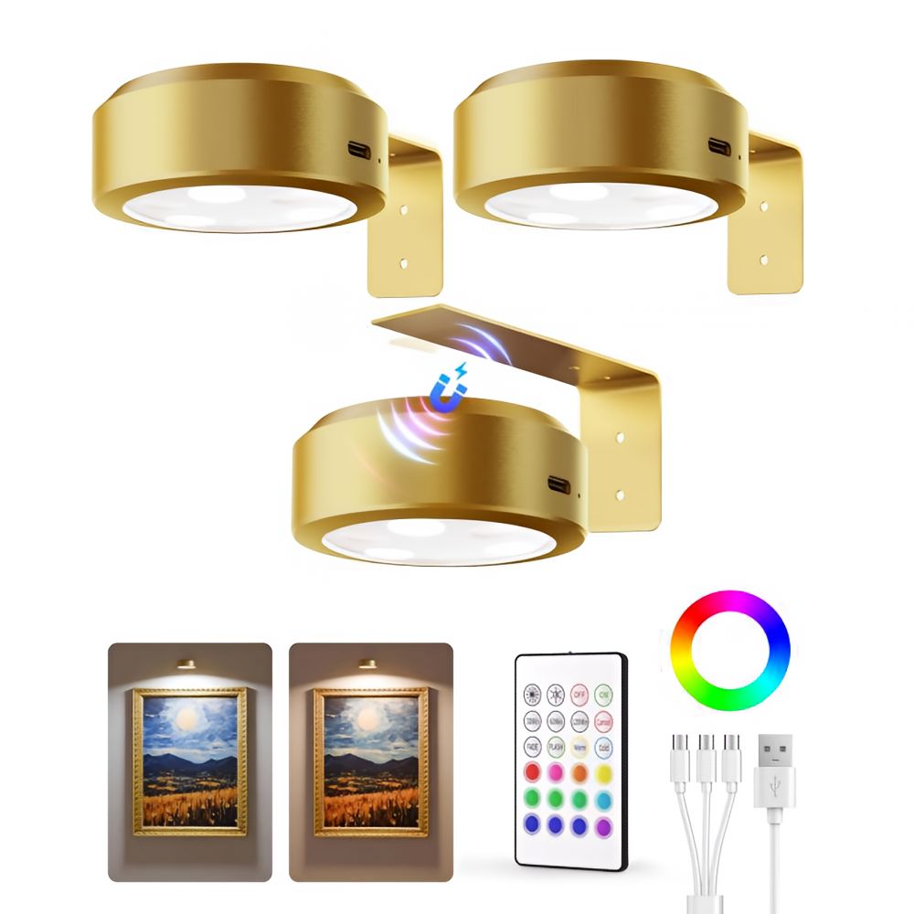 ArtLume LED Spotlight Set - Wireless Rechargeable Remote Control Spot Lights 0