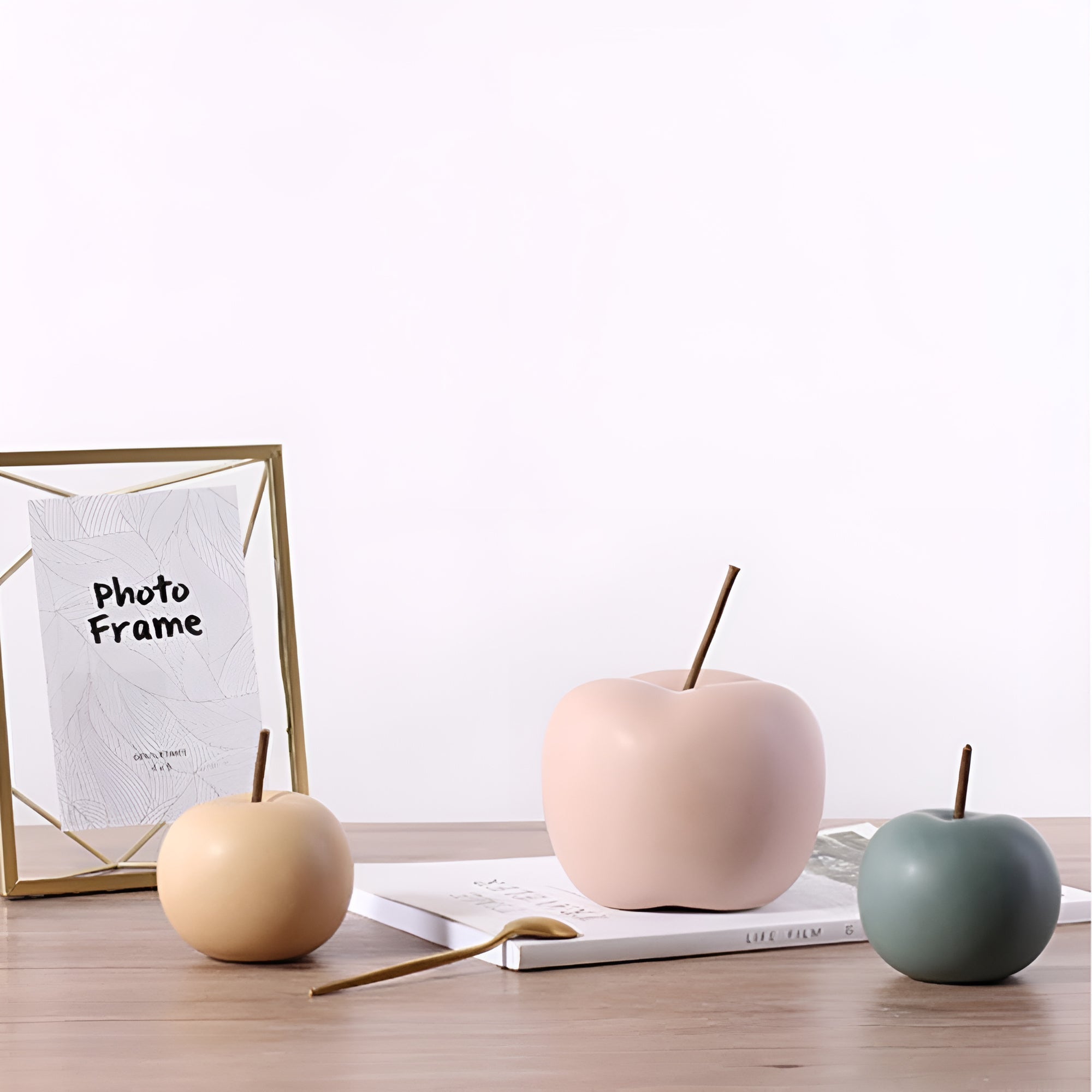 Artis Apple Ornament - Handcrafted Ceramic, Pastel Hues 2