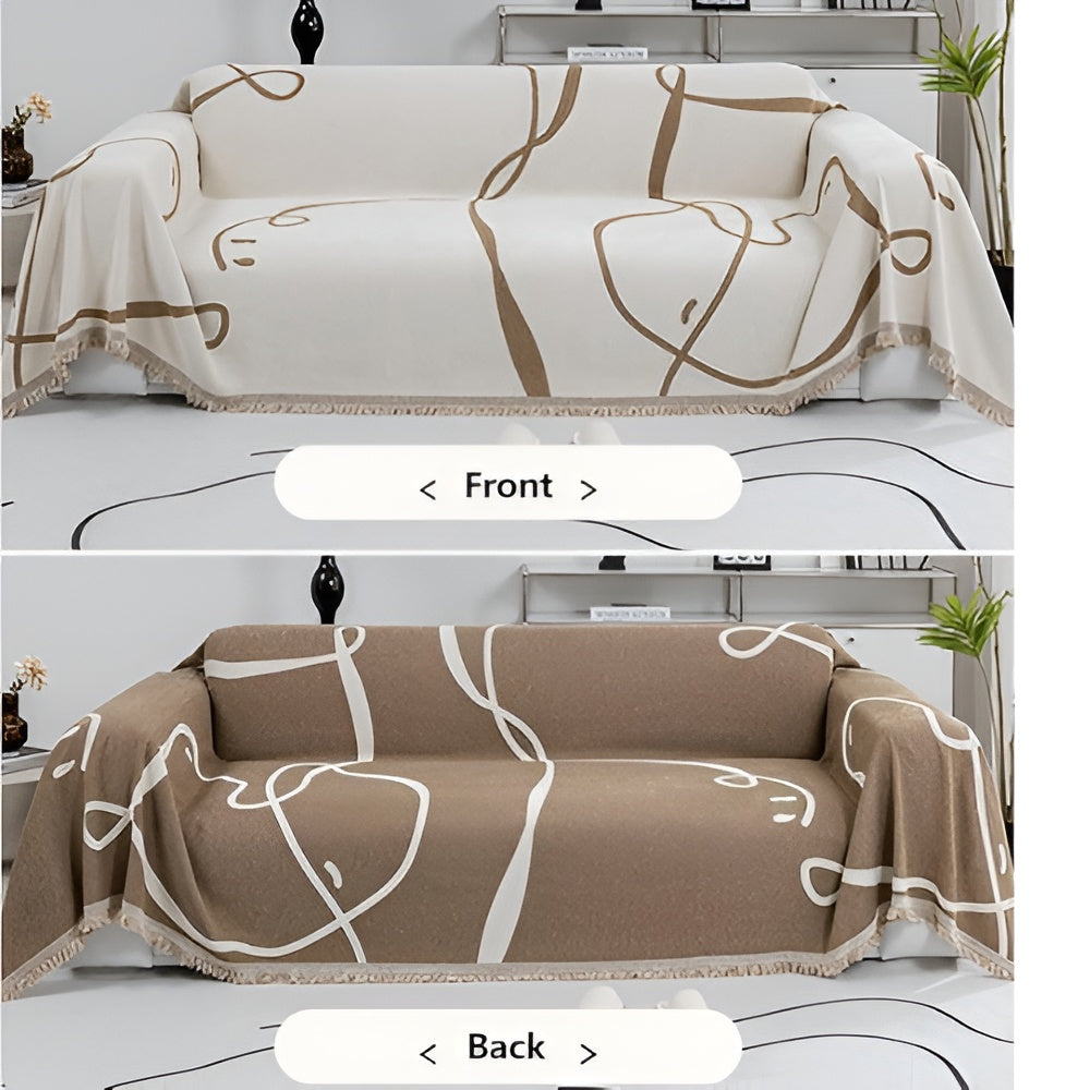 Astra Sofa Cover - Reversible Chenille, Abstract Design 0