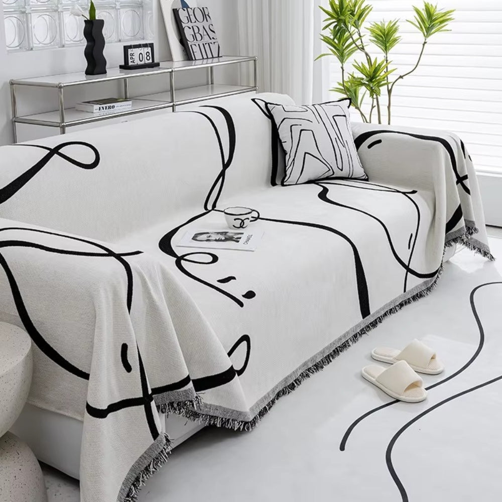 Astra Sofa Cover - Reversible Chenille, Abstract Design 3