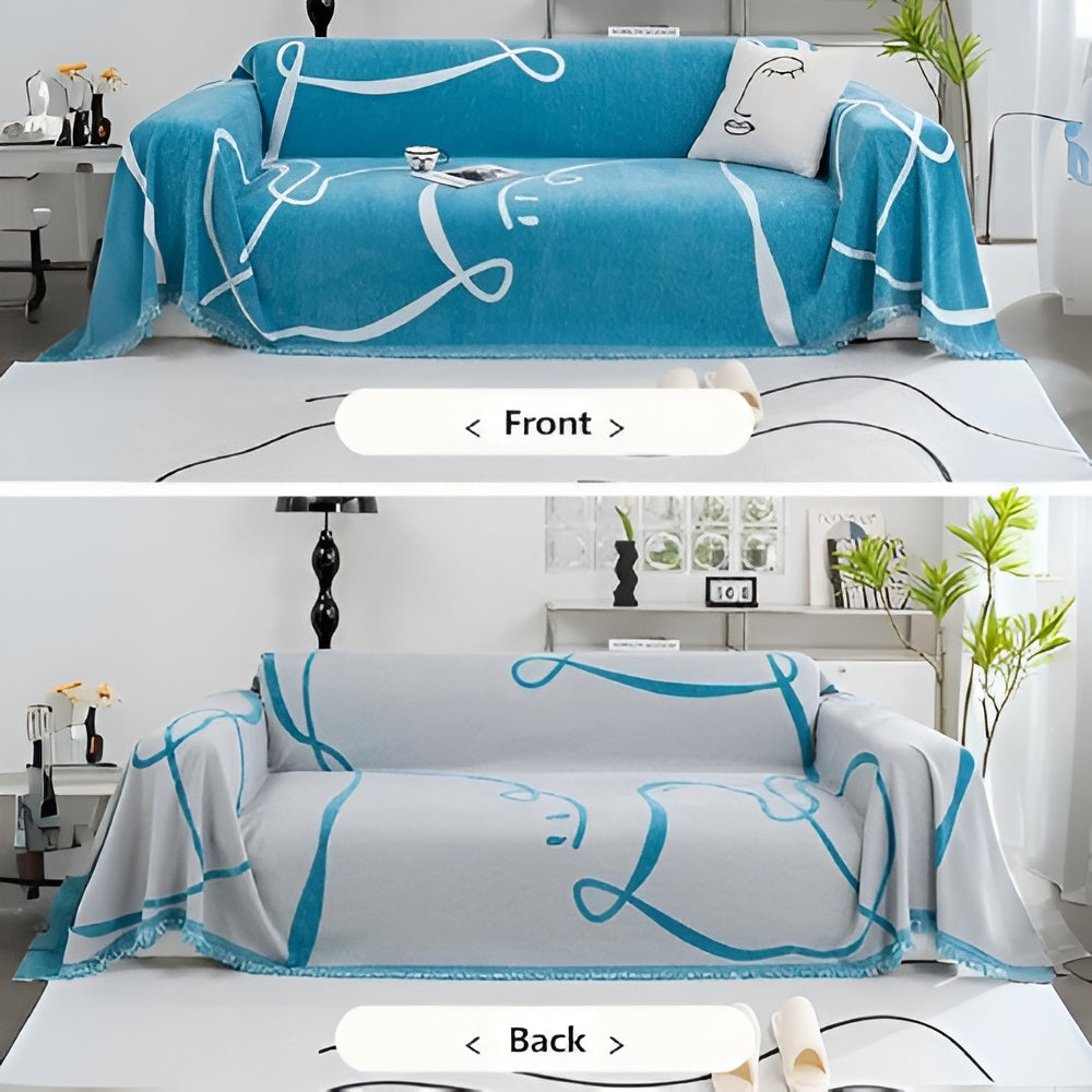Astra Sofa Cover - Reversible Chenille, Abstract Design 4