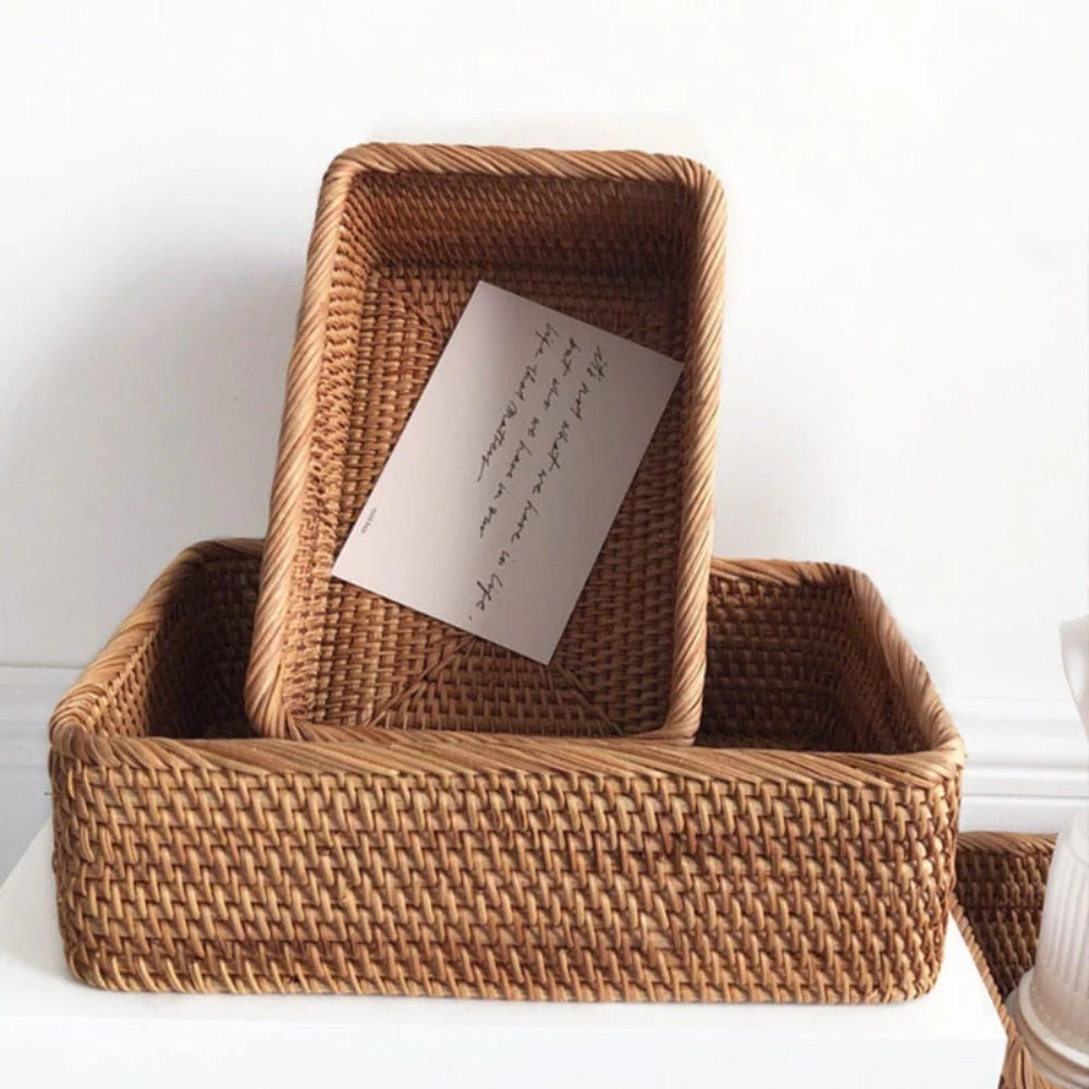 Astra Storage Basket - Hand-Woven Wicker, Rustic Charm 4