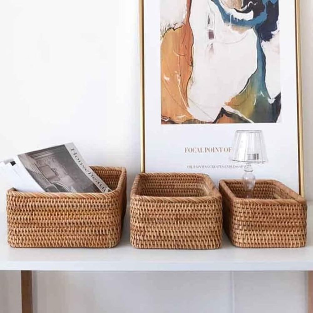 Astra Storage Basket - Hand-Woven Wicker, Rustic Charm 7