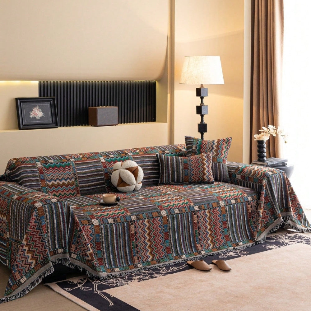 Aurelia Sofa Cover - Soft Chenille, Geometric Patterns 1