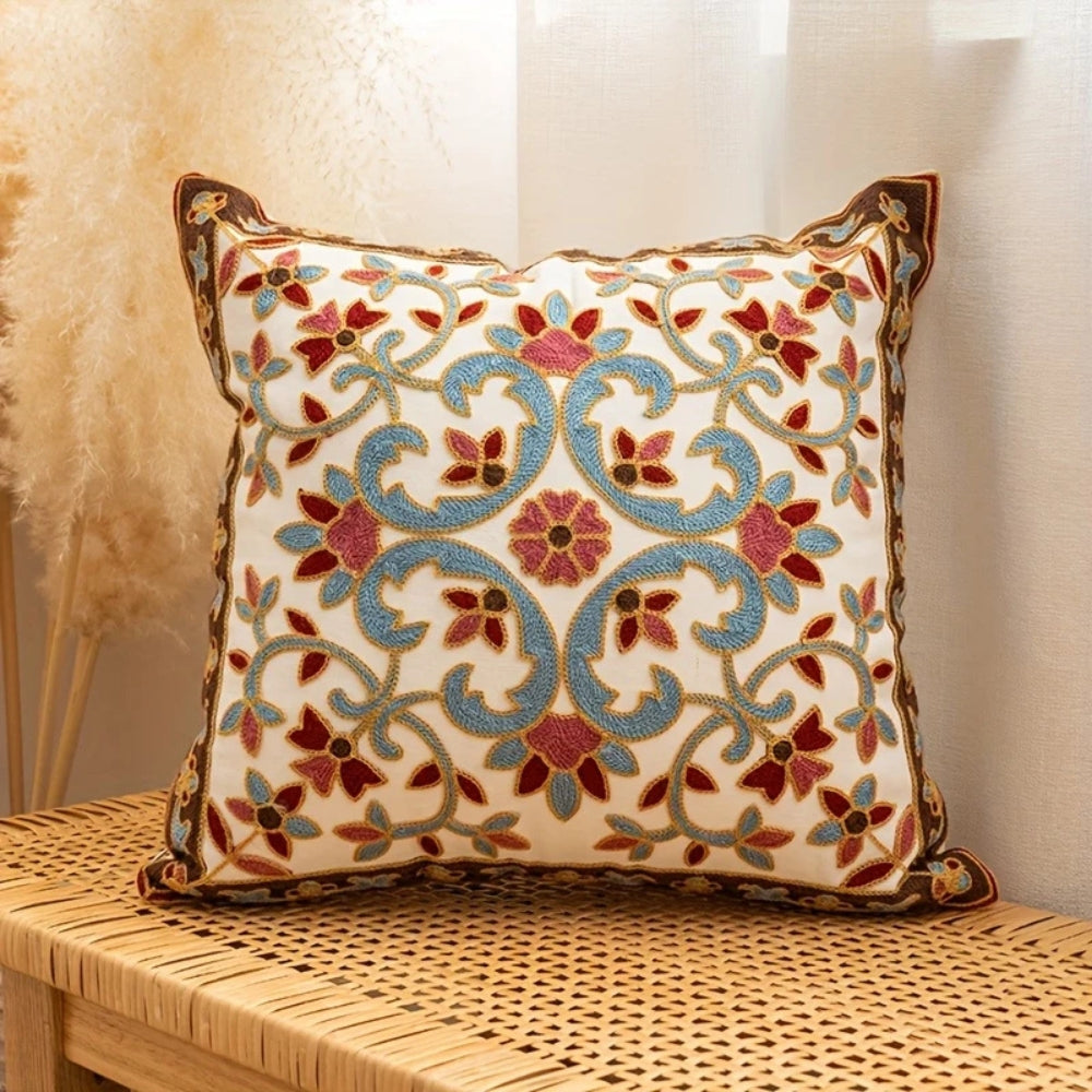 Aureus Sofa Cushion Covers - Embroidered Microfiber, 18x18 1