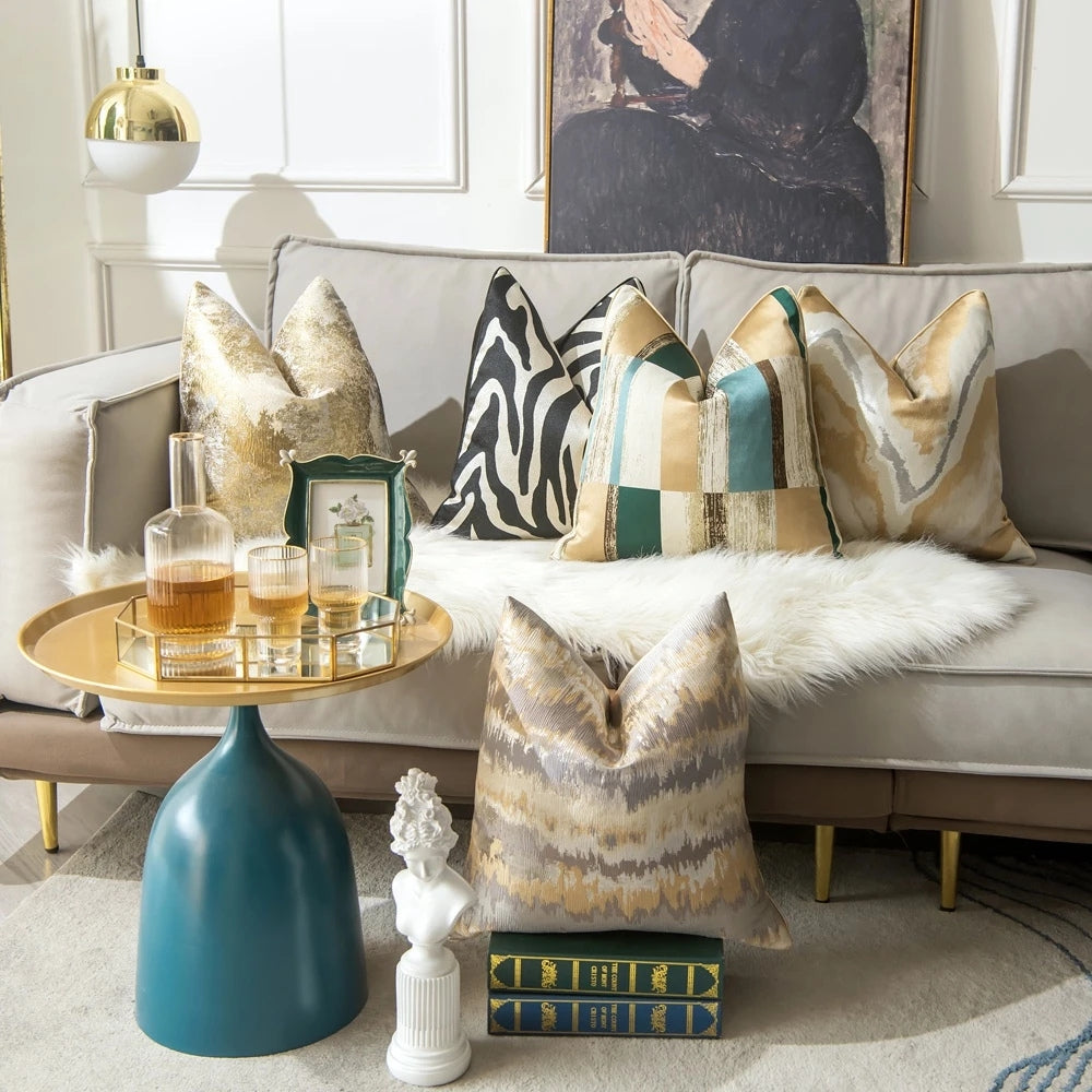 Auric Cushion Cover - Soft Microfiber, Modern Elegance for Sofa 1