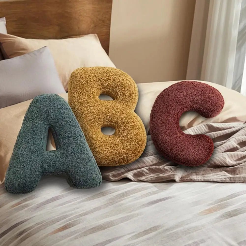 Aveline Velvet Cushion - Soft Fabric, Personalized Alphabet Design 1