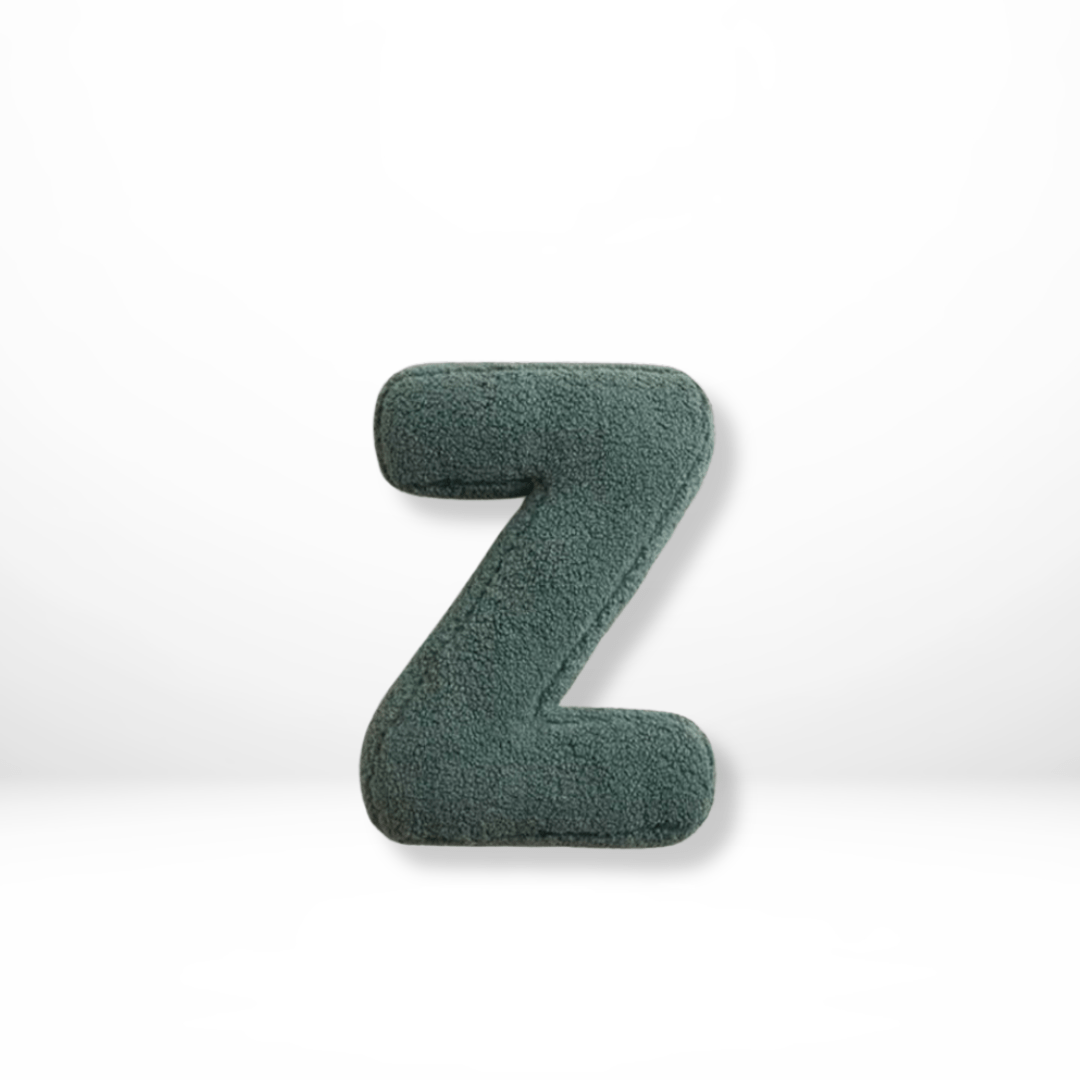 Aveline Velvet Cushion - Soft Fabric, Personalized Alphabet Design 9