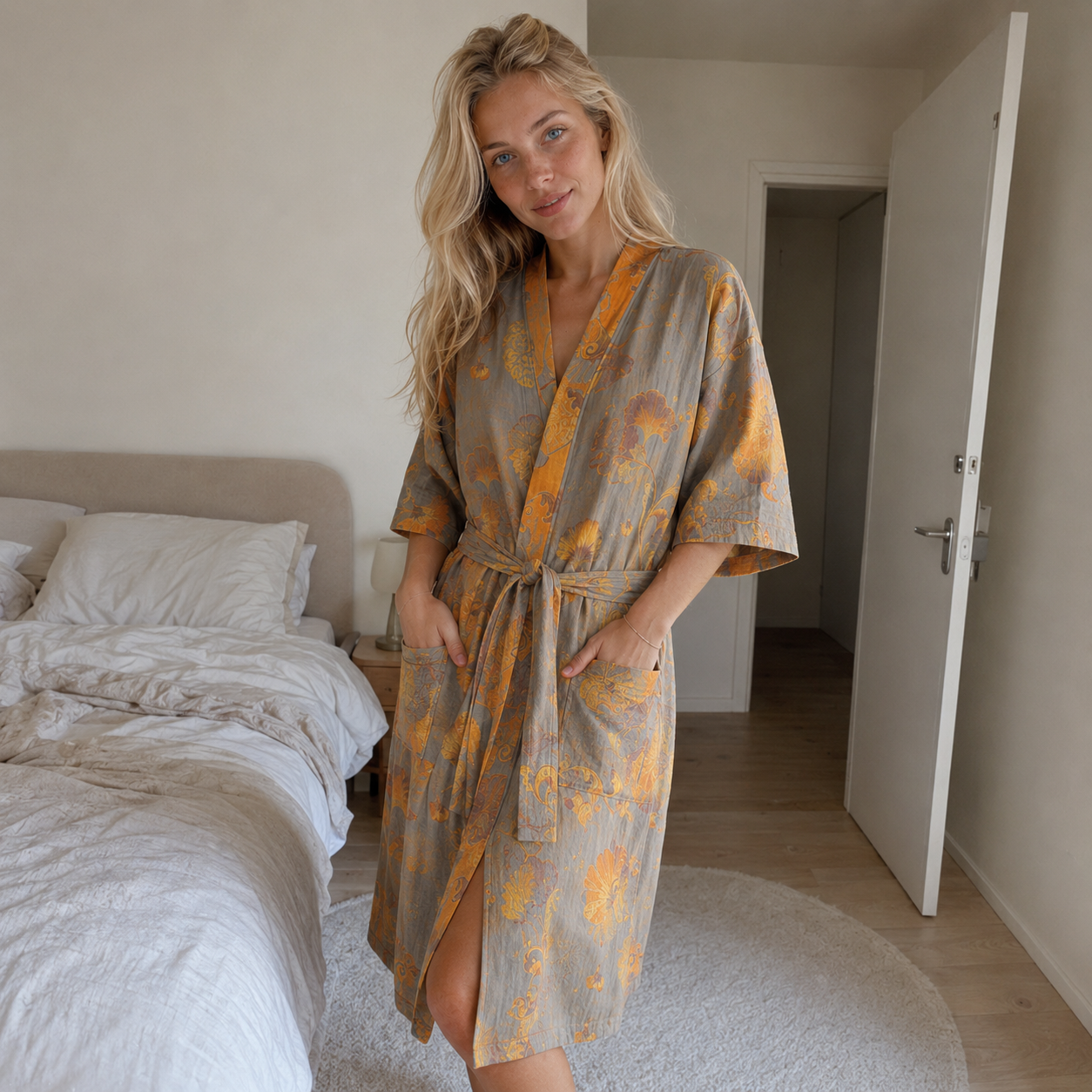 Karma Bathrobe - Cotton Kimono-Style, Unisex bathrobe