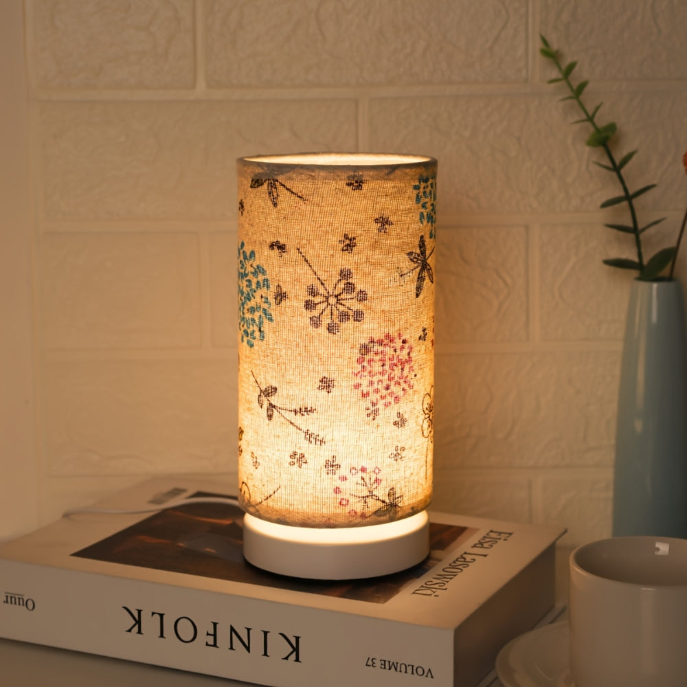 Bloom Table Lamp - Floral Fabric, Vintage Design for Bedroom or Living Room 5
