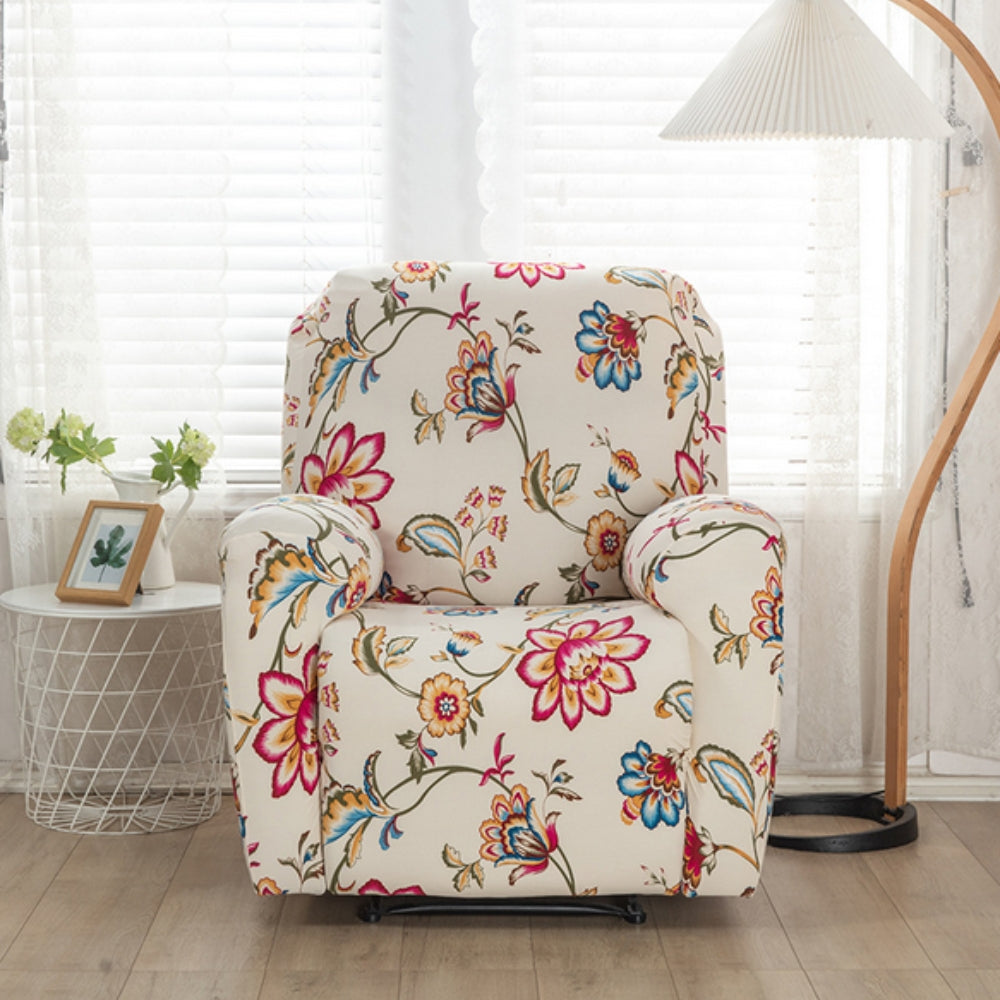 Blossom Recliner Cover - Durable Stretchy Fabric with Side Pockets 2
