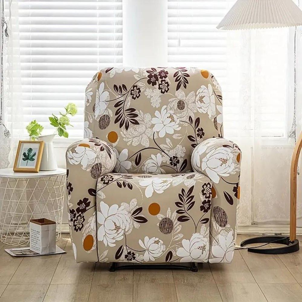 Blossom Recliner Cover - Durable Stretchy Fabric with Side Pockets 6