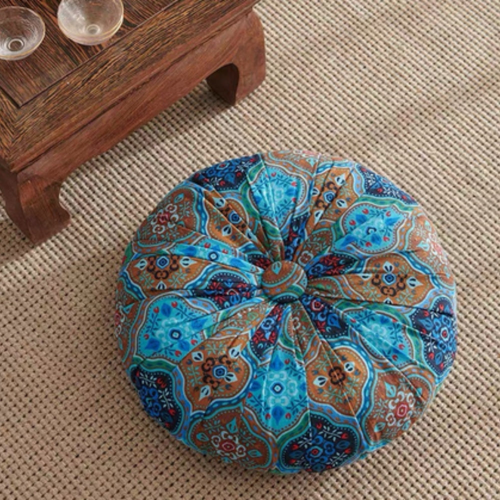 Bohara Round Cushion - Soft Microfiber, Vibrant Tribal Design 0