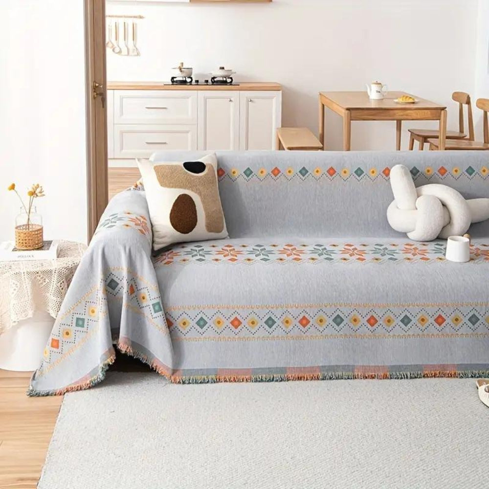 Bohara Sofa Cover - Durable Microfiber Blend, Non-Slip Boho Design 0