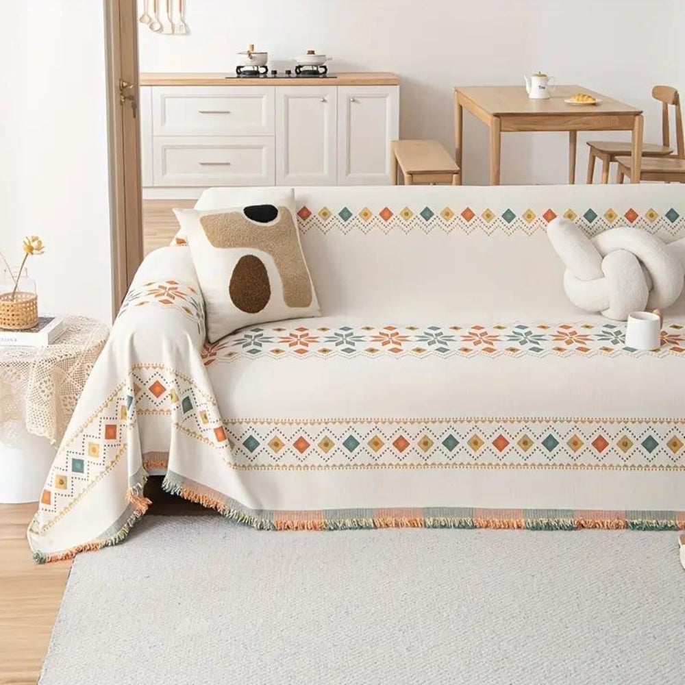 Bohara Sofa Cover - Durable Microfiber Blend, Non-Slip Boho Design 4