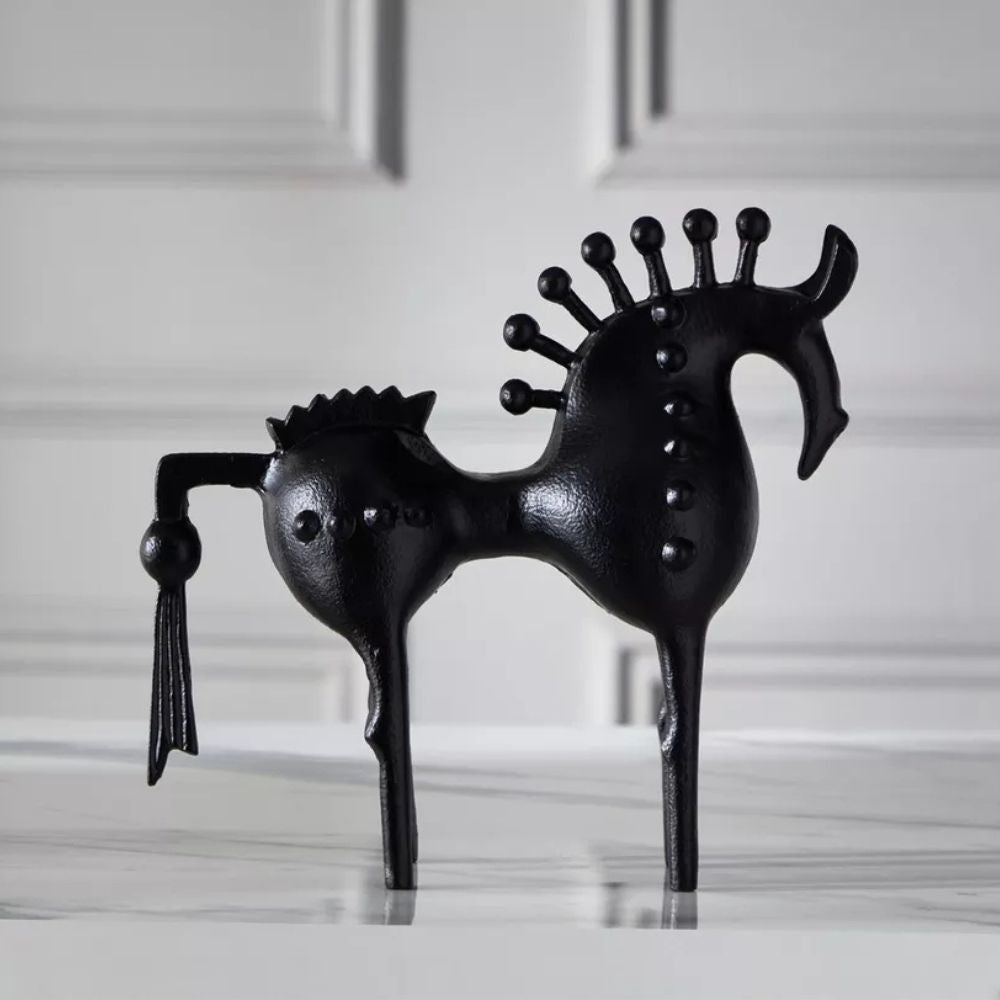 Bold Stallion Sculpture - High-Quality Metal, Abstract Design 2