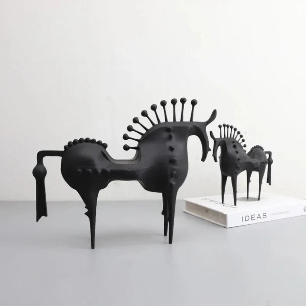 Bold Stallion Sculpture - High-Quality Metal, Abstract Design 3