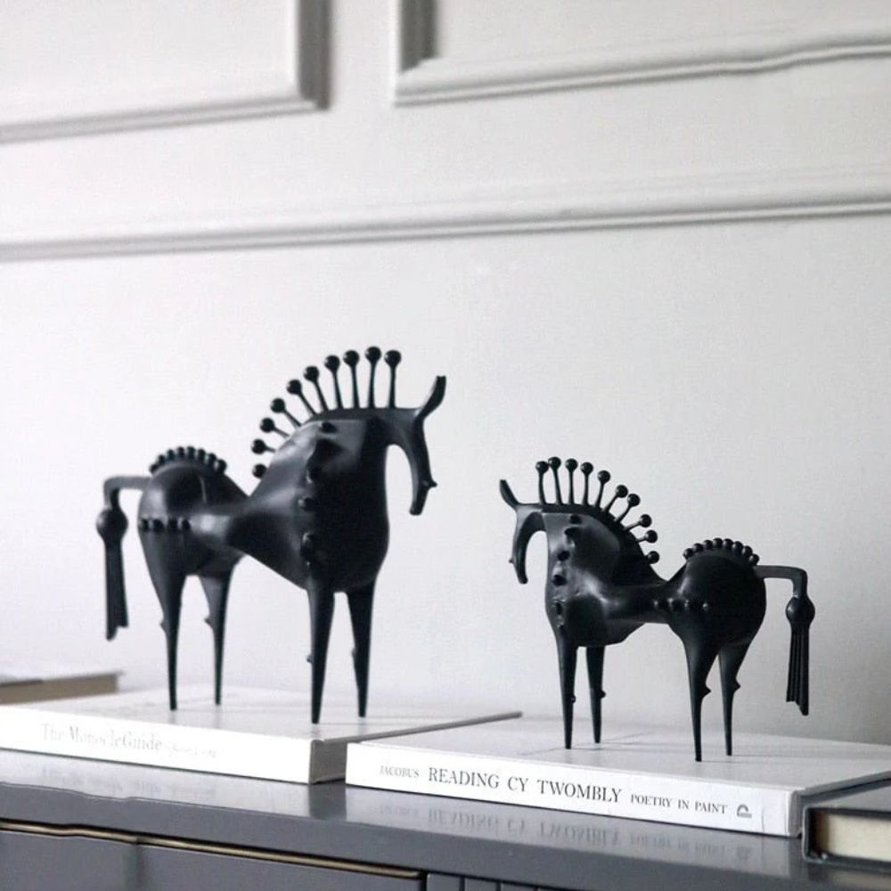 Bold Stallion Sculpture - High-Quality Metal, Abstract Design 7