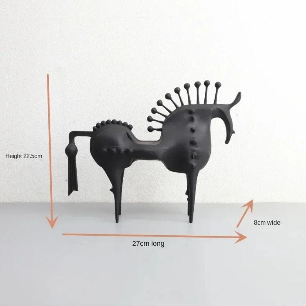 Bold Stallion Sculpture - High-Quality Metal, Abstract Design 9