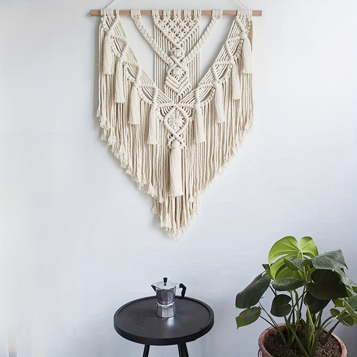 Bramble Macrame Wall Hanging - Handcrafted Cotton Tapestry, Boho Wall Art Decor 3