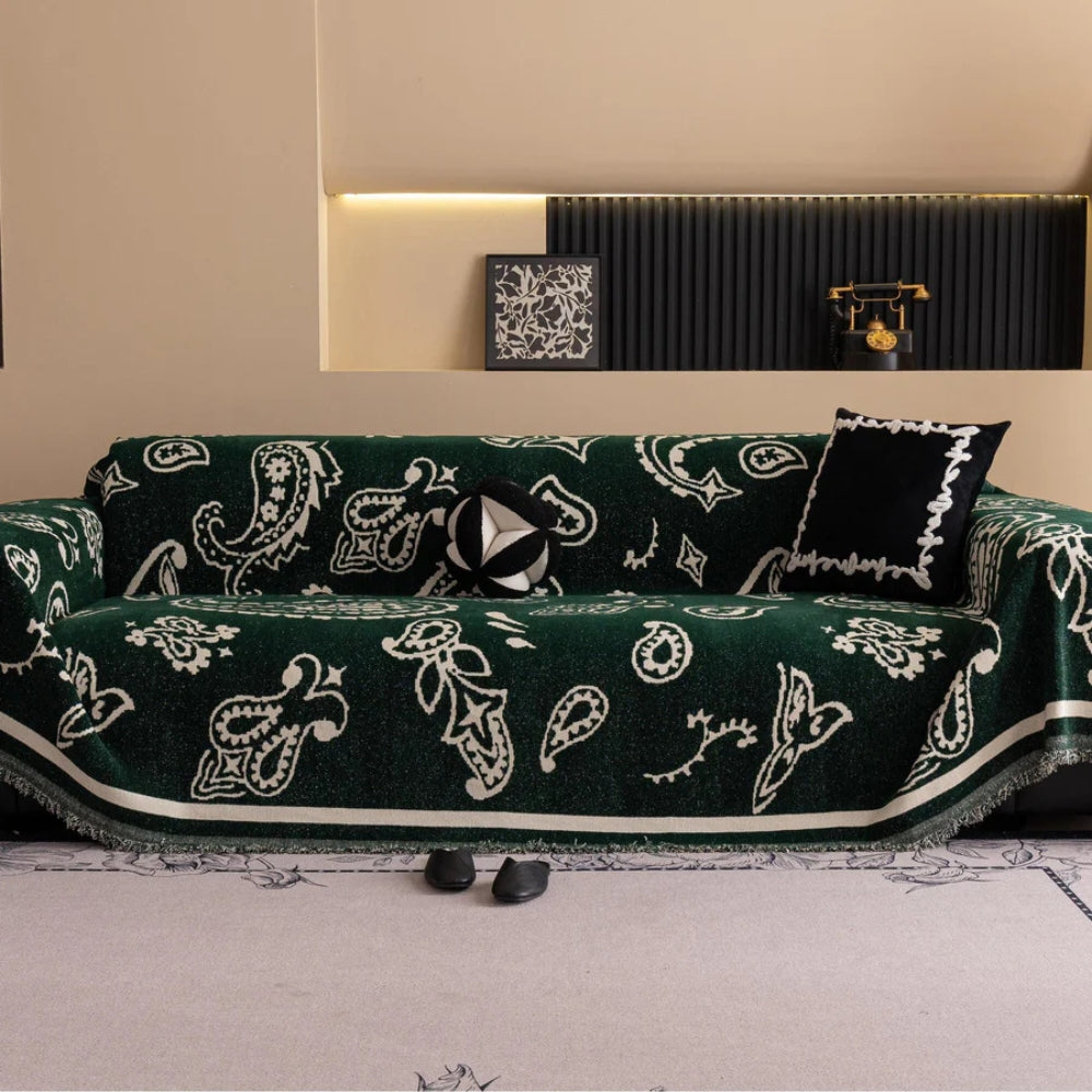 Breeze Sofa Cover - Soft Chenille, Bohemian Design 1