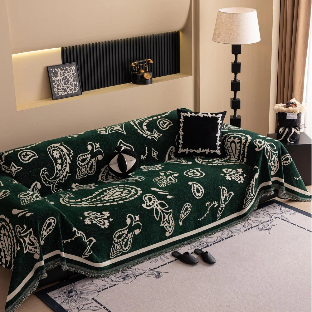 Breeze Sofa Cover - Soft Chenille, Bohemian Design 2