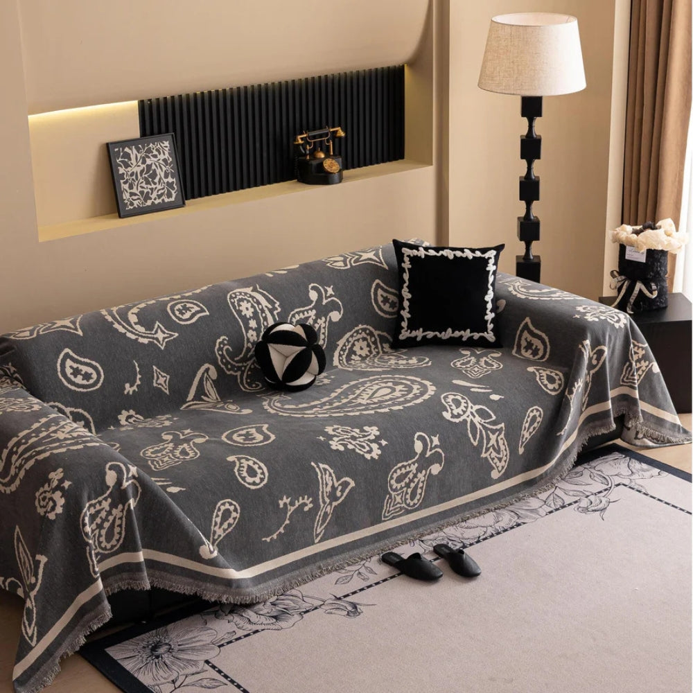 Breeze Sofa Cover - Soft Chenille, Bohemian Design 5