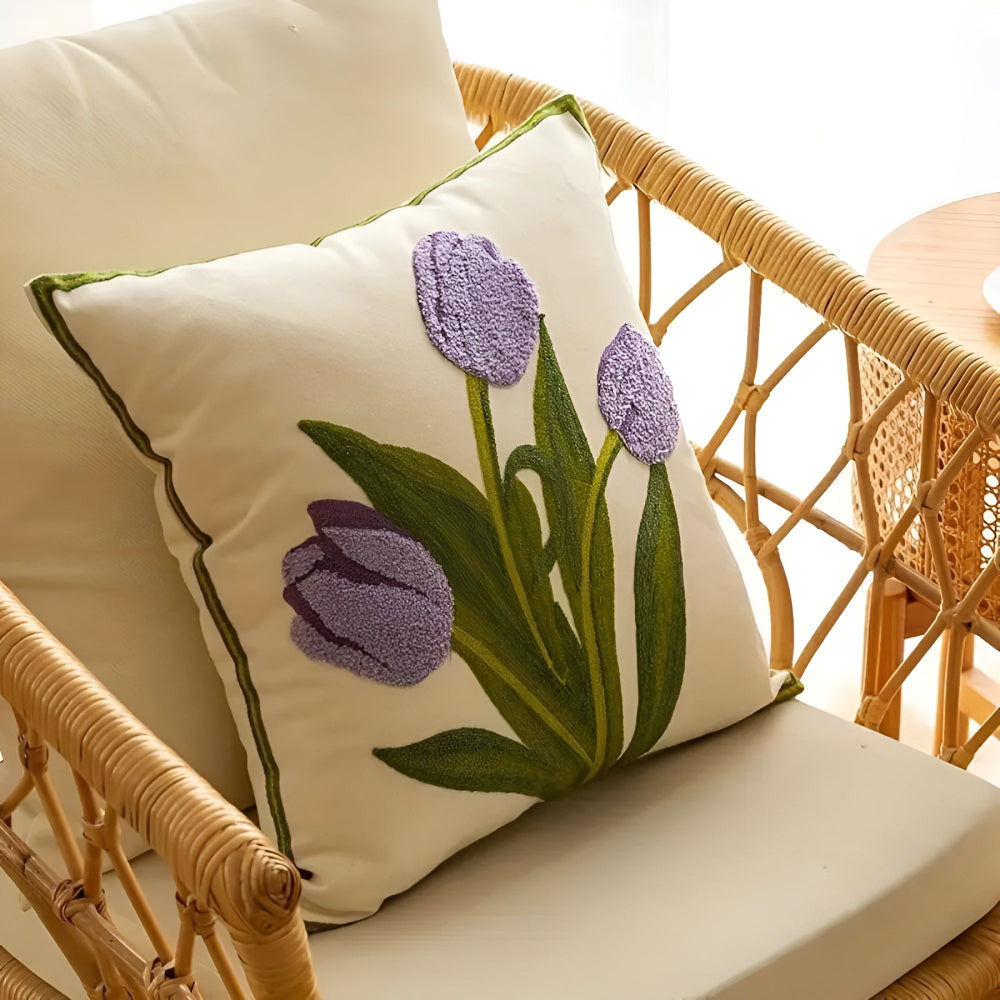 Breeze Sofa Cushion Covers - Cotton Floral Embroidery, Boho-Chic 4