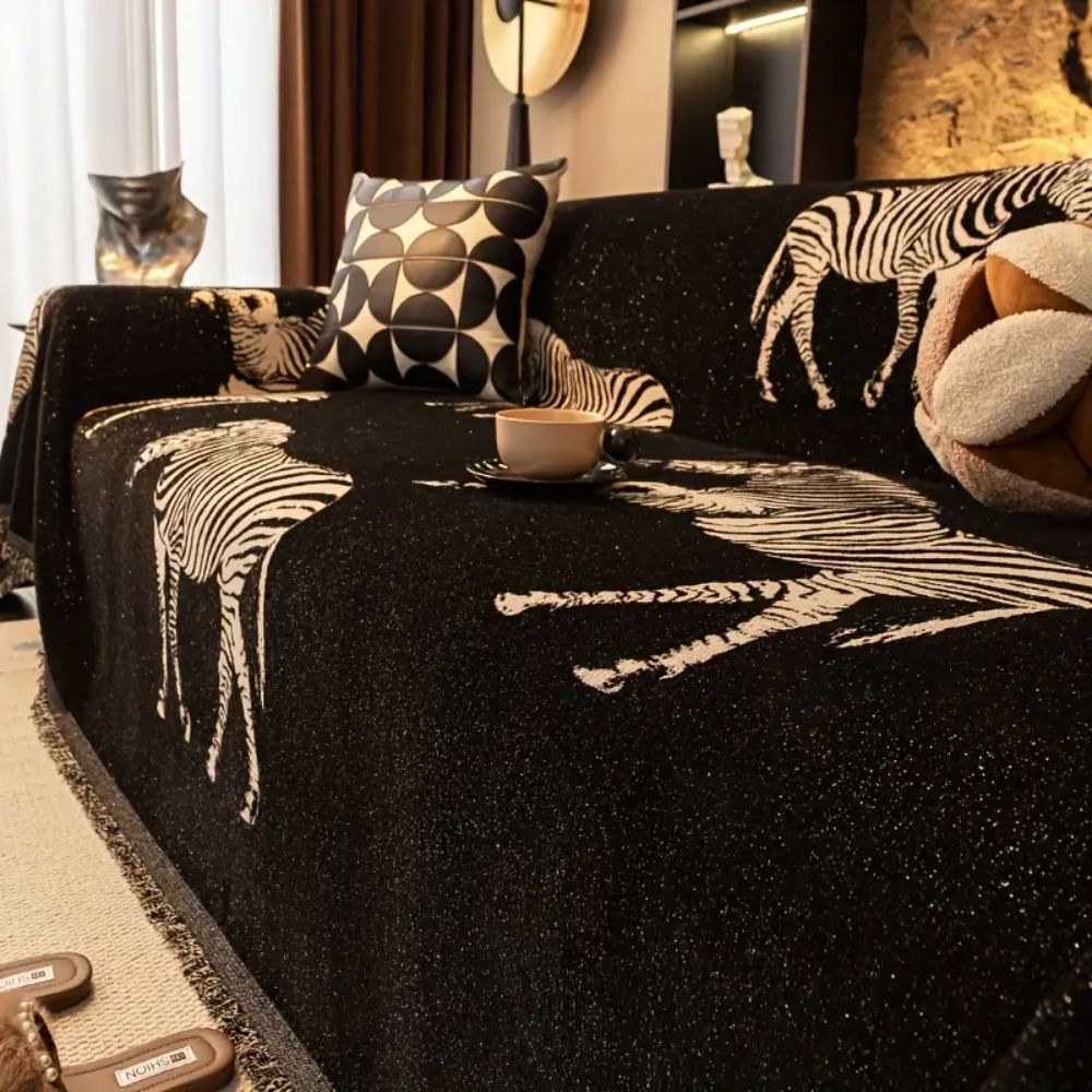 Breeze Zebra Sofa Cover - Soft Microfiber, Stylish Protection 2