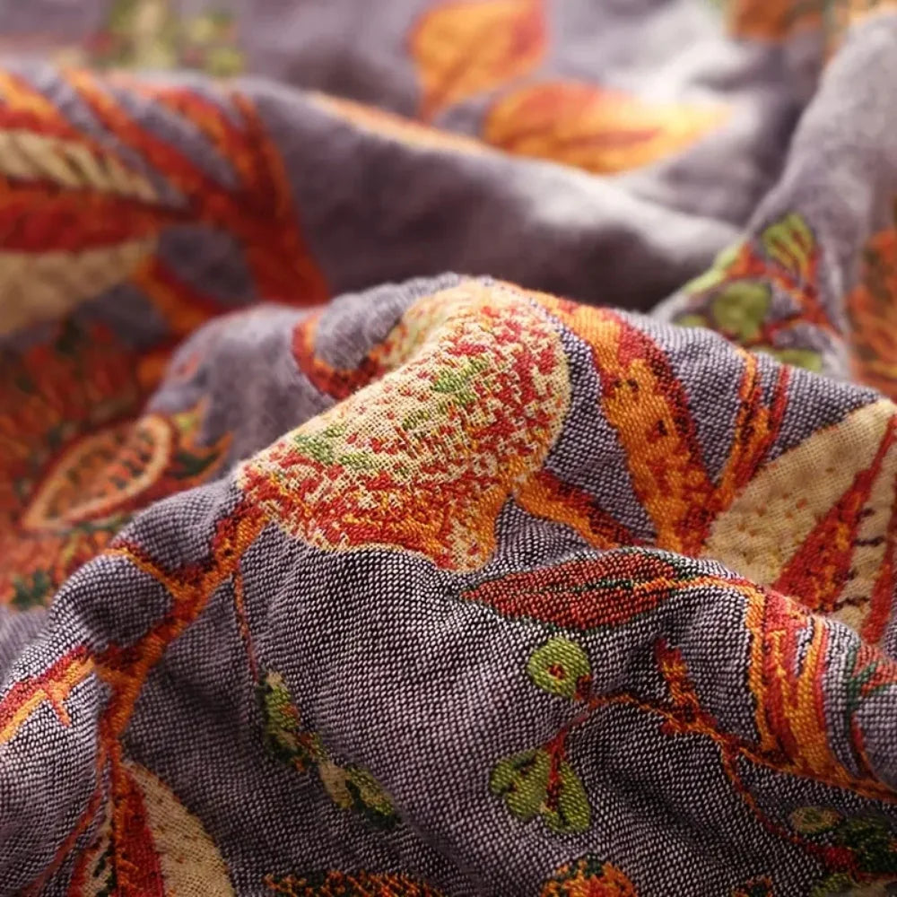 Brenley Floral Blanket - Cotton, Lightweight, Reversible Design 4