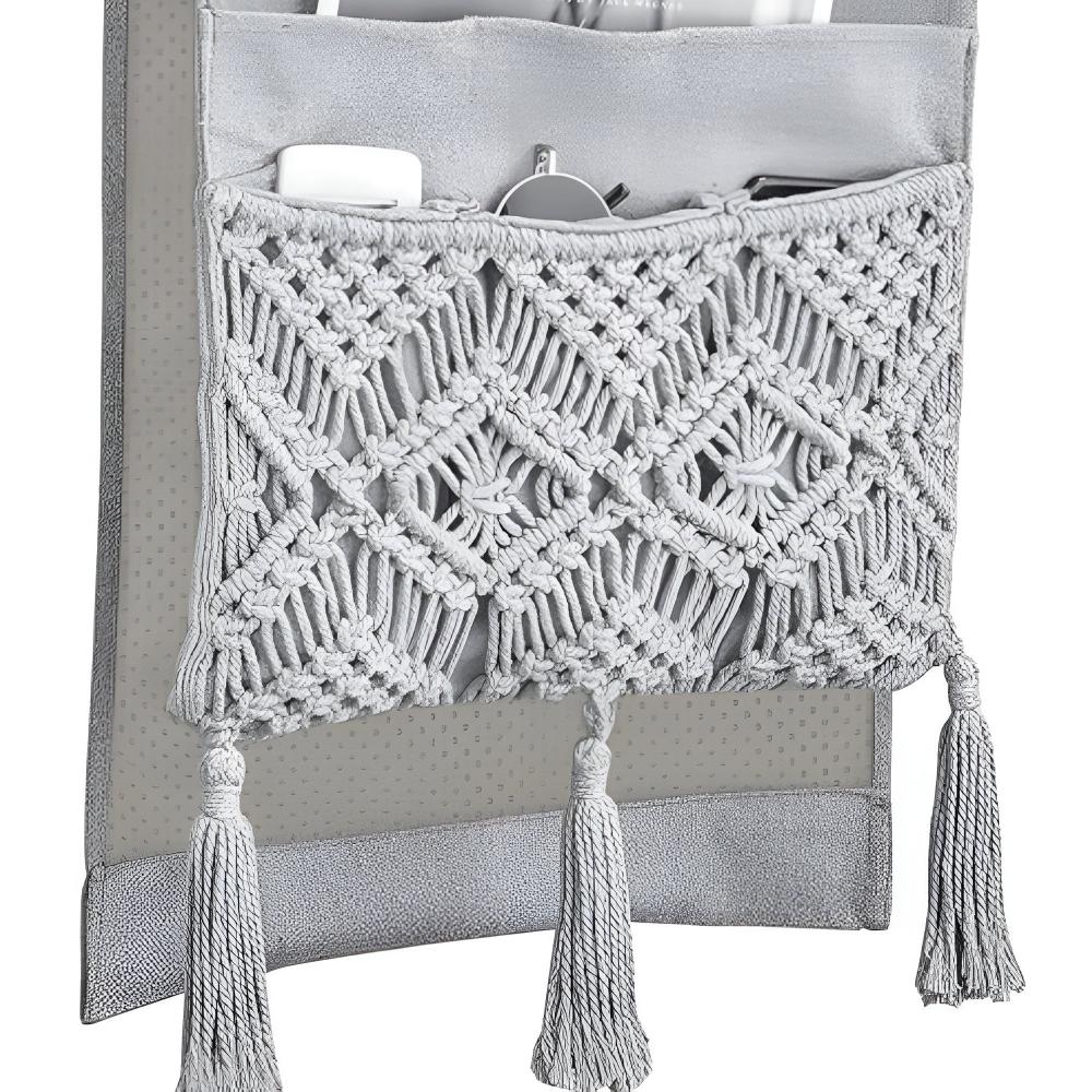 Brenna Bed Side Caddy - Handmade Canvas, Stylish Organizer 4