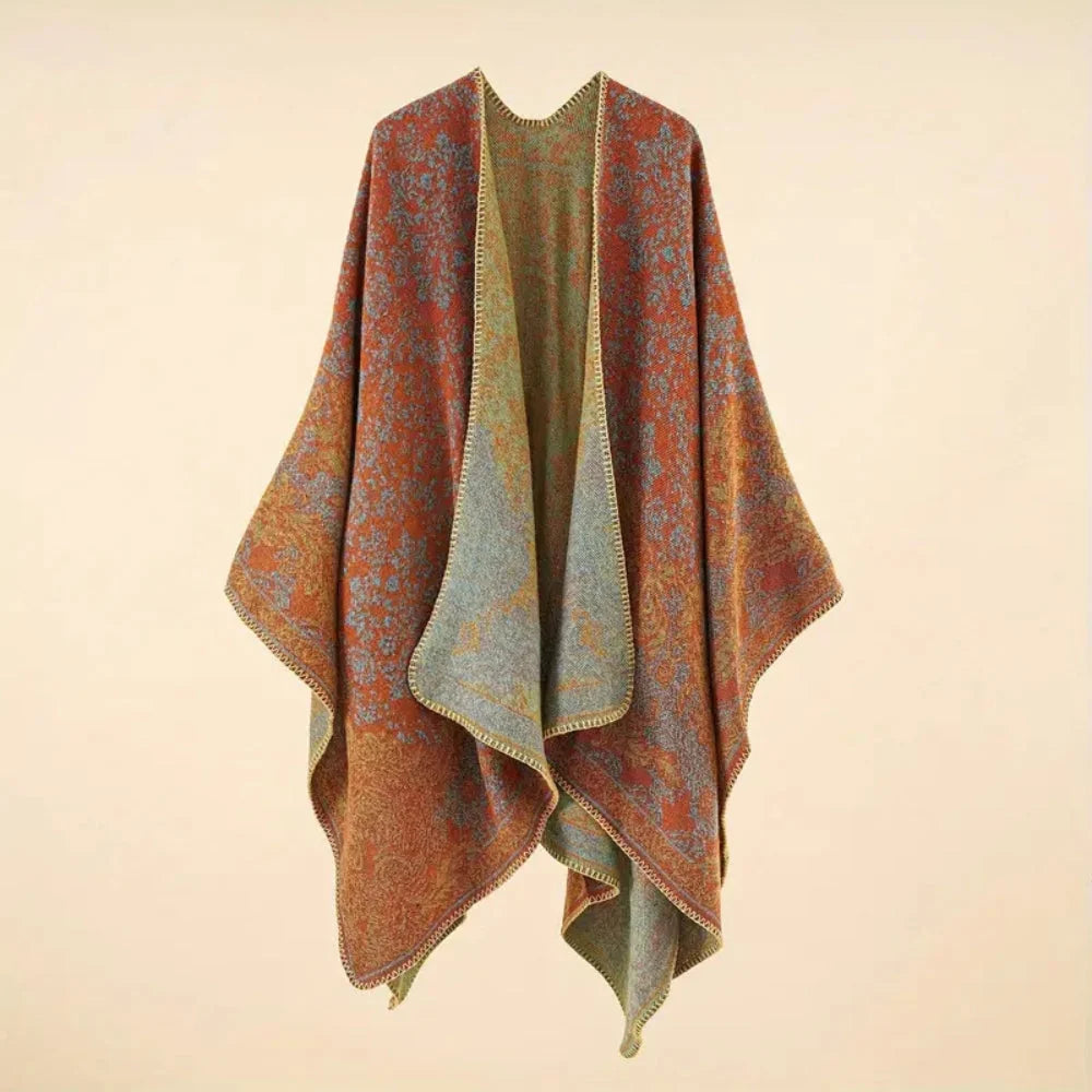 Brielle Shawl Wrap - Cotton Microfiber Blend, Lightweight Baroque Design 3