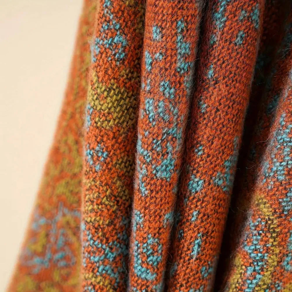 Brielle Shawl Wrap - Cotton Microfiber Blend, Lightweight Baroque Design 5