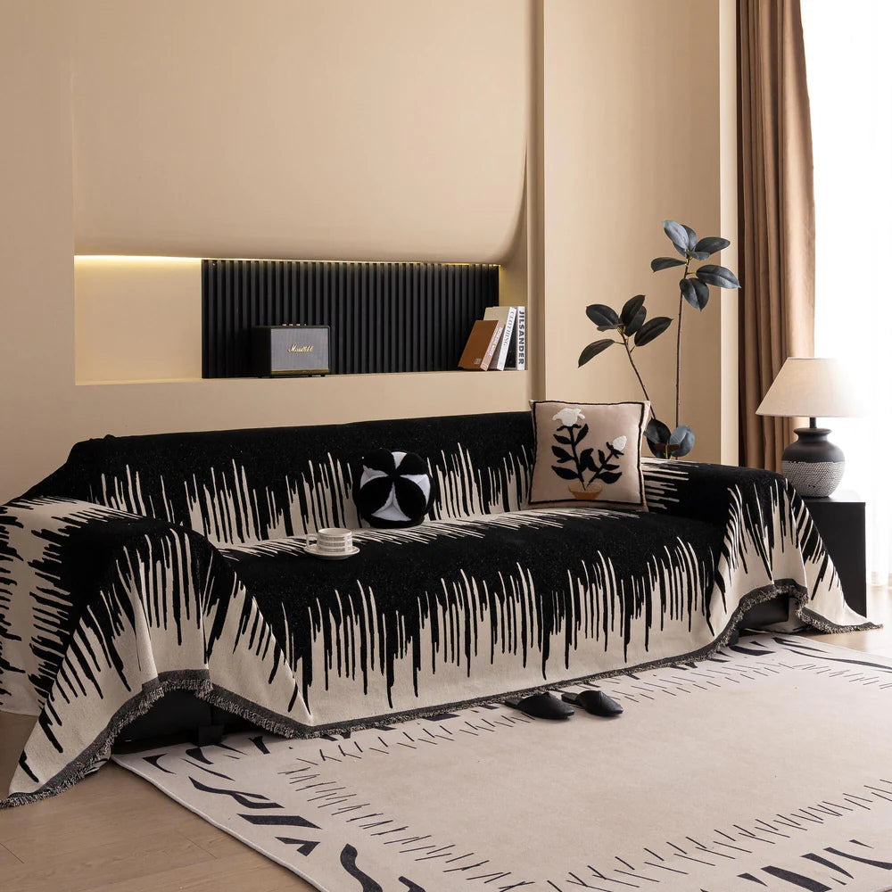 Brio Sofa Cover - Chenille, Modern Brushstroke Design, Pet-Friendly 1