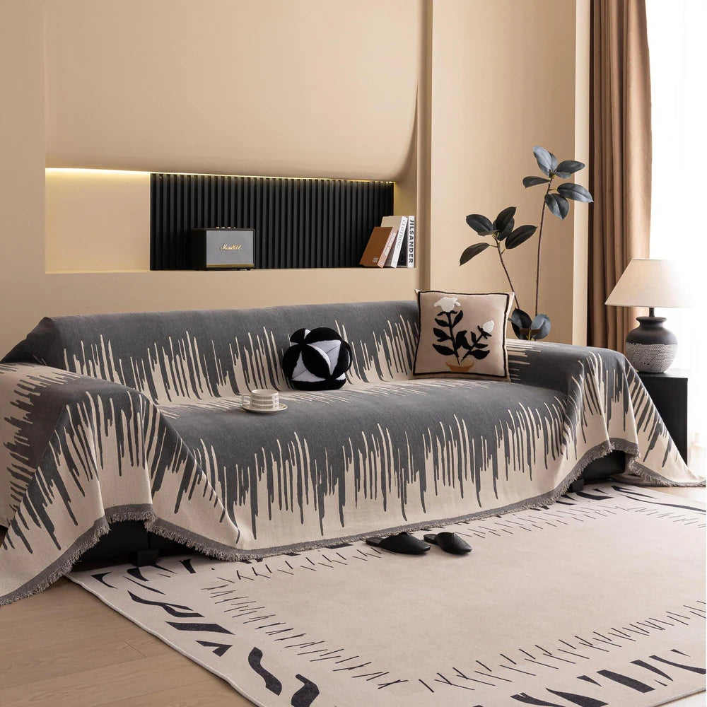 Brio Sofa Cover - Chenille, Modern Brushstroke Design, Pet-Friendly 4