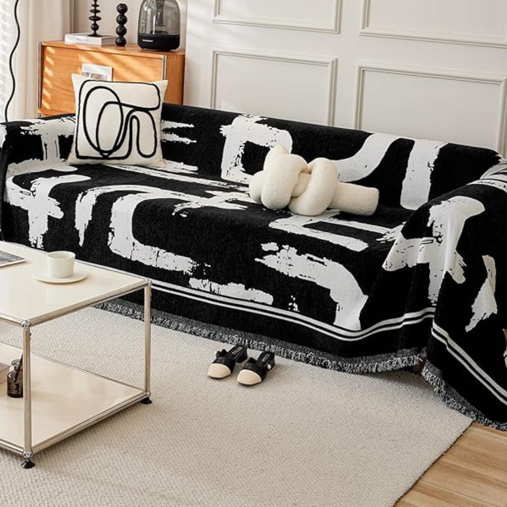 Bristle Art Sofa Cover - Premium Chenille, Reversible Design for Couch Protection 1