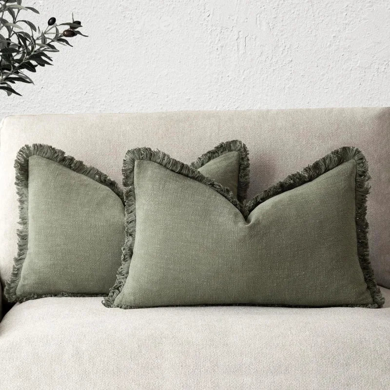 Calden Pillowcases Set - Cotton-Linen Blend, Soft Durable Fabric 2