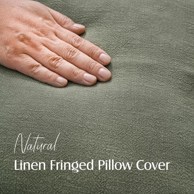 Calden Pillowcases Set - Cotton-Linen Blend, Soft Durable Fabric 4